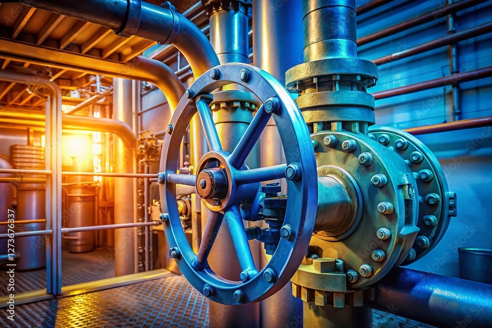Industrial Pipeline Valve Gate: Close-up of Heavy-Duty Control Valve for Oil & Gas Industry Industrial Pipeline Valve Gate: Close-up of Heavy-Duty Control Valve for Oil & Gas Industry
