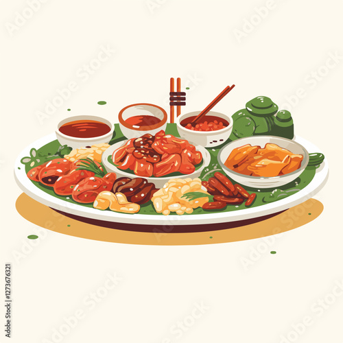 food, chinese, asian, background, restaurant, cooking, meal, design, cuisine, delicious, gourmet, dinner, dish, asia, plate, tasty, noodle, yellow, lunch, thai, traditional, vegetable, vector, table, 