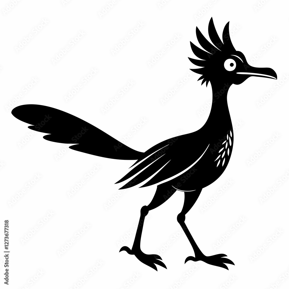 Fototapeta premium Minimalist Roadrunner Silhouette Vector