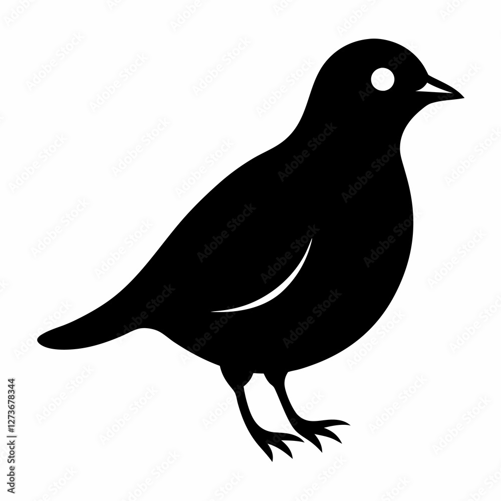 Obraz premium Lark Silhouette Vector Icon Crisp & Professional.