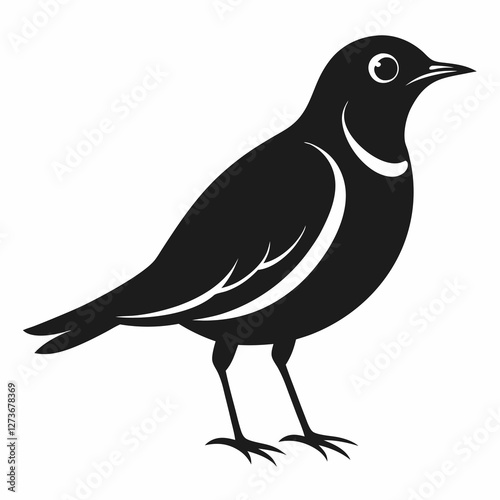 Minimalist Lark Bird Silhouette Vector Clean & Elegant.