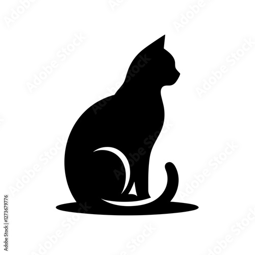 Sitting cat silhouette
