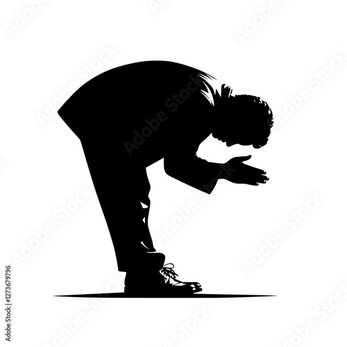 Man bowing silhouette