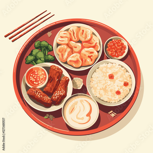 food, chinese, asian, background, restaurant, cooking, meal, design, cuisine, delicious, gourmet, dinner, dish, asia, plate, tasty, noodle, yellow, lunch, thai, traditional, vegetable, vector, table, 