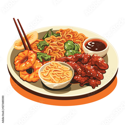 food, chinese, asian, background, restaurant, cooking, meal, design, cuisine, delicious, gourmet, dinner, dish, asia, plate, tasty, noodle, yellow, lunch, thai, traditional, vegetable, vector, table, 