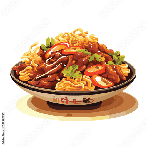 food, chinese, asian, background, restaurant, cooking, meal, design, cuisine, delicious, gourmet, dinner, dish, asia, plate, tasty, noodle, yellow, lunch, thai, traditional, vegetable, vector, table, 