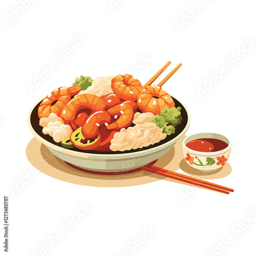 food, chinese, asian, background, restaurant, cooking, meal, design, cuisine, delicious, gourmet, dinner, dish, asia, plate, tasty, noodle, yellow, lunch, thai, traditional, vegetable, vector, table, 