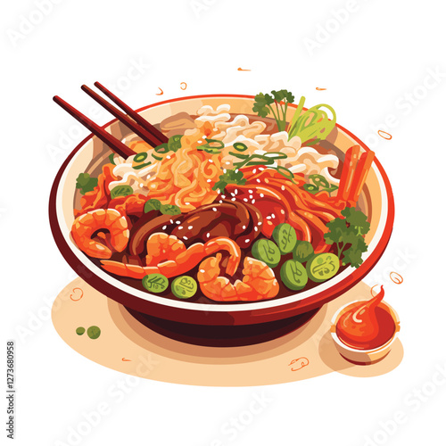 food, chinese, asian, background, restaurant, cooking, meal, design, cuisine, delicious, gourmet, dinner, dish, asia, plate, tasty, noodle, yellow, lunch, thai, traditional, vegetable, vector, table, 
