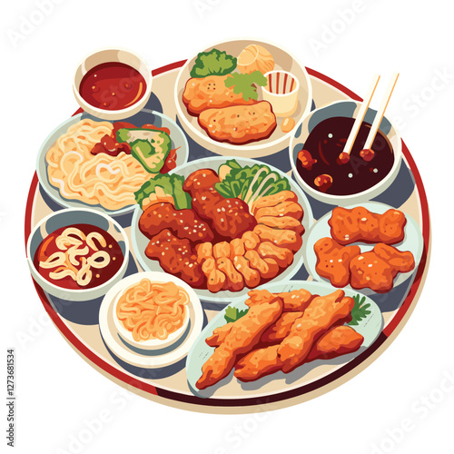 food, chinese, asian, background, restaurant, cooking, meal, design, cuisine, delicious, gourmet, dinner, dish, asia, plate, tasty, noodle, yellow, lunch, thai, traditional, vegetable, vector, table, 