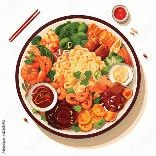 food, chinese, asian, background, restaurant, cooking, meal, design, cuisine, delicious, gourmet, dinner, dish, asia, plate, tasty, noodle, yellow, lunch, thai, traditional, vegetable, vector, table, 