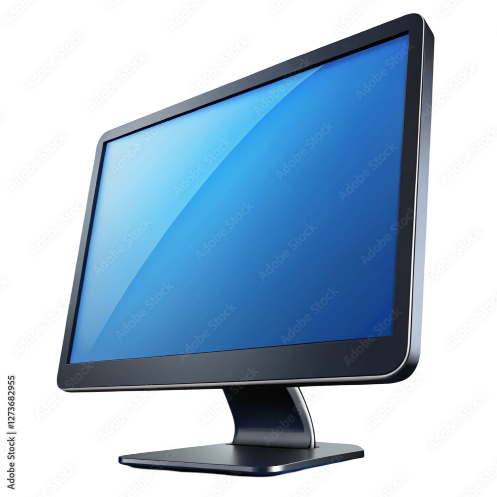 lcd tv monitor isolated on a transparent background