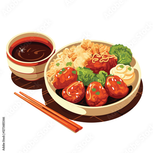 food, chinese, asian, background, restaurant, cooking, meal, design, cuisine, delicious, gourmet, dinner, dish, asia, plate, tasty, noodle, yellow, lunch, thai, traditional, vegetable, vector, table, 