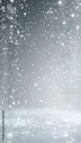 Light gray shiny silver background texture and sparkle paper for Christmas party, seasonal greetings, wedding decor design elements, abstract art.