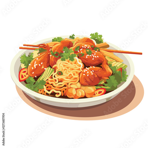 food, chinese, asian, background, restaurant, cooking, meal, design, cuisine, delicious, gourmet, dinner, dish, asia, plate, tasty, noodle, yellow, lunch, thai, traditional, vegetable, vector, table, 