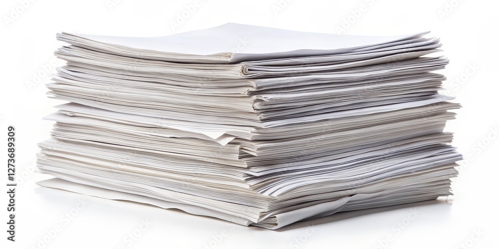 Stack of White Paper Sheets on White Background Stack of White Paper Sheets on White Background