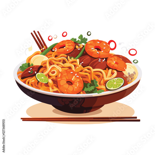 food, chinese, asian, background, restaurant, cooking, meal, design, cuisine, delicious, gourmet, dinner, dish, asia, plate, tasty, noodle, yellow, lunch, thai, traditional, vegetable, vector, table, 