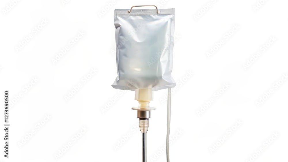 Intravenous Infusion Bag on White Background Intravenous Infusion Bag on White Background