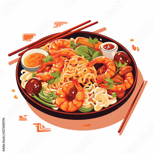 food, chinese, asian, background, restaurant, cooking, meal, design, cuisine, delicious, gourmet, dinner, dish, asia, plate, tasty, noodle, yellow, lunch, thai, traditional, vegetable, vector, table, 