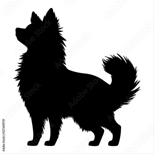 Spitz simple Silhouette. Fun dog vector flat illustration. Cutting file. Suitable for cutting software. Cricut.