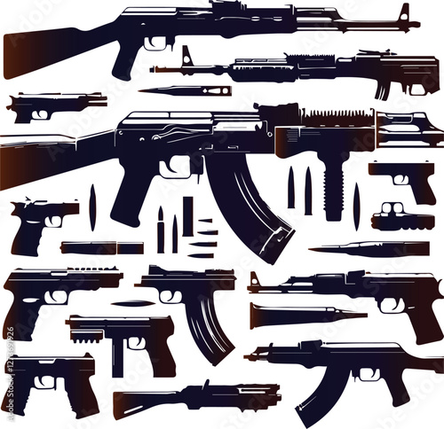 vector illustration of a gun