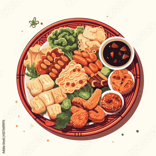 food, chinese, asian, background, restaurant, cooking, meal, design, cuisine, delicious, gourmet, dinner, dish, asia, plate, tasty, noodle, yellow, lunch, thai, traditional, vegetable, vector, table, 