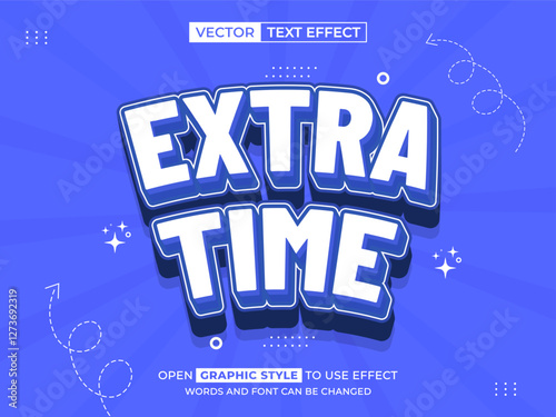 extra time 3d text effect, font effect, 3d font for title