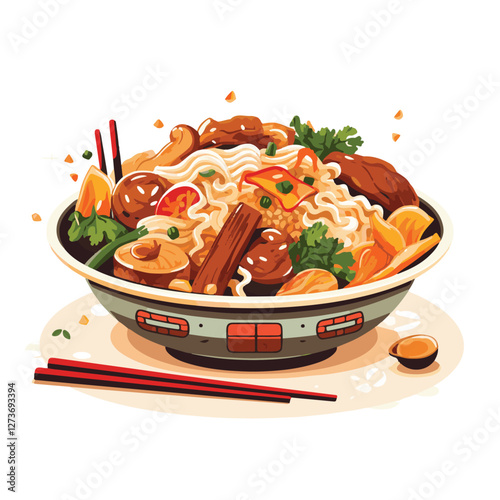 food, chinese, asian, background, restaurant, cooking, meal, design, cuisine, delicious, gourmet, dinner, dish, asia, plate, tasty, noodle, yellow, lunch, thai, traditional, vegetable, vector, table, 