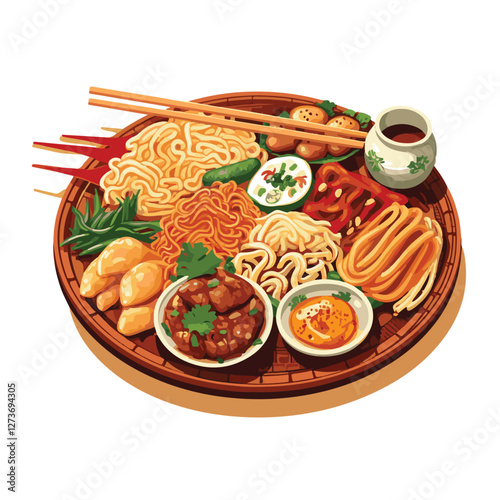 food, chinese, asian, background, restaurant, cooking, meal, design, cuisine, delicious, gourmet, dinner, dish, asia, plate, tasty, noodle, yellow, lunch, thai, traditional, vegetable, vector, table, 