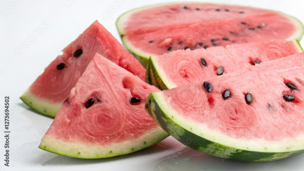Watermelon slices on white background Watermelon slices on white background