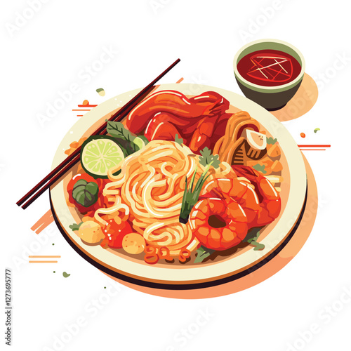 food, chinese, asian, background, restaurant, cooking, meal, design, cuisine, delicious, gourmet, dinner, dish, asia, plate, tasty, noodle, yellow, lunch, thai, traditional, vegetable, vector, table, 