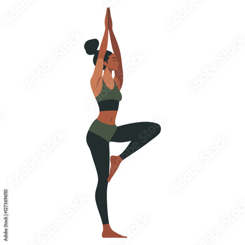 A women do yoga illustration exercise fitness vector