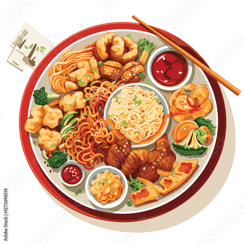 food, chinese, asian, background, restaurant, cooking, meal, design, cuisine, delicious, gourmet, dinner, dish, asia, plate, tasty, noodle, yellow, lunch, thai, traditional, vegetable, vector, table, 