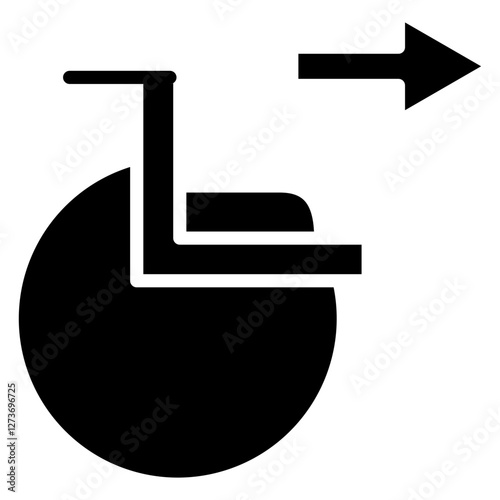 Ambulatory Wheelchair Icon Element For Design