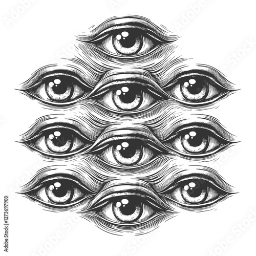 Multiple Eyes vector illustration