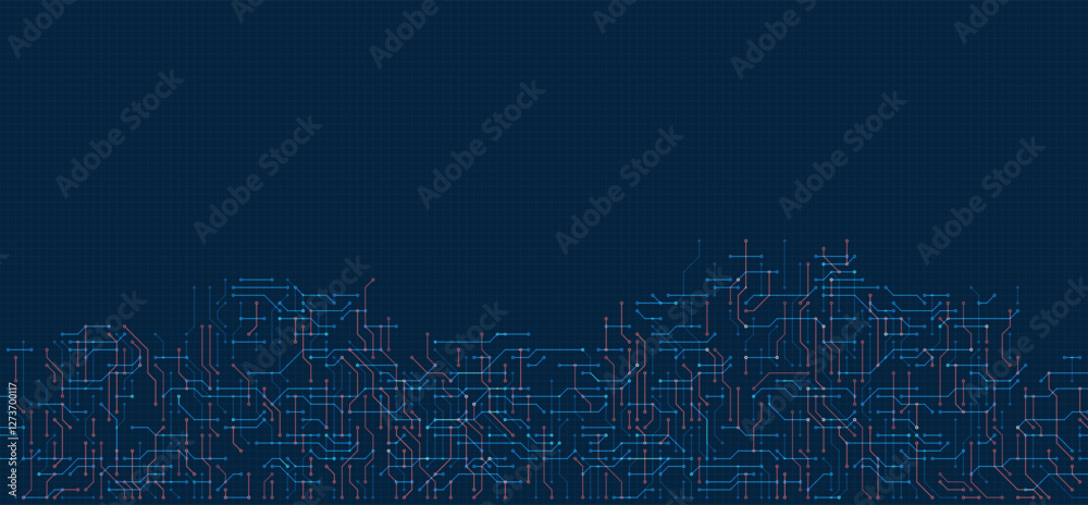 Obraz premium Circuit board vector illustration. High-tech technology background