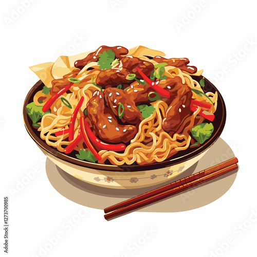 food, chinese, asian, background, restaurant, cooking, meal, design, cuisine, delicious, gourmet, dinner, dish, asia, plate, tasty, noodle, yellow, lunch, thai, traditional, vegetable, vector, table, 