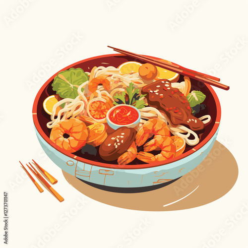 food, chinese, asian, background, restaurant, cooking, meal, design, cuisine, delicious, gourmet, dinner, dish, asia, plate, tasty, noodle, yellow, lunch, thai, traditional, vegetable, vector, table, 