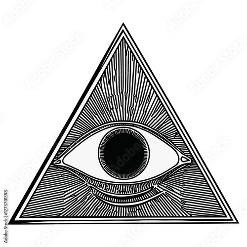 Esoteric triangle eye illustration scoreboard all-seeing vector