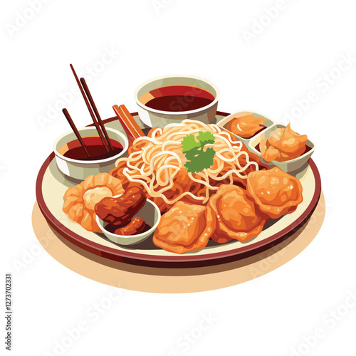 food, chinese, asian, background, restaurant, cooking, meal, design, cuisine, delicious, gourmet, dinner, dish, asia, plate, tasty, noodle, yellow, lunch, thai, traditional, vegetable, vector, table, 