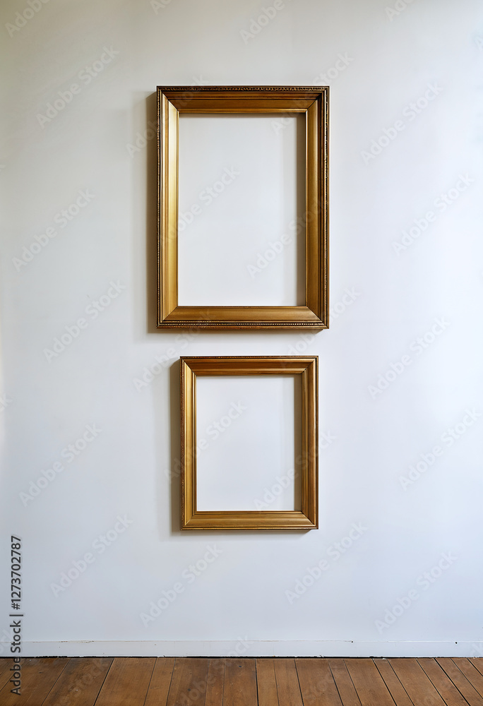 empty picture frames on the wall