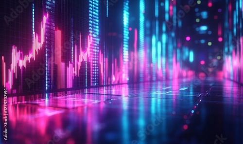 Dynamic business stock market display showcasing Private Credit in bright neon lights, reflecting financial data, investment trends, and private lending