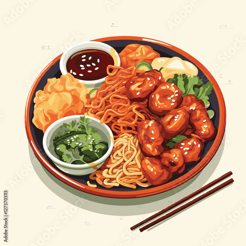 food, chinese, asian, background, restaurant, cooking, meal, design, cuisine, delicious, gourmet, dinner, dish, asia, plate, tasty, noodle, yellow, lunch, thai, traditional, vegetable, vector, table, 