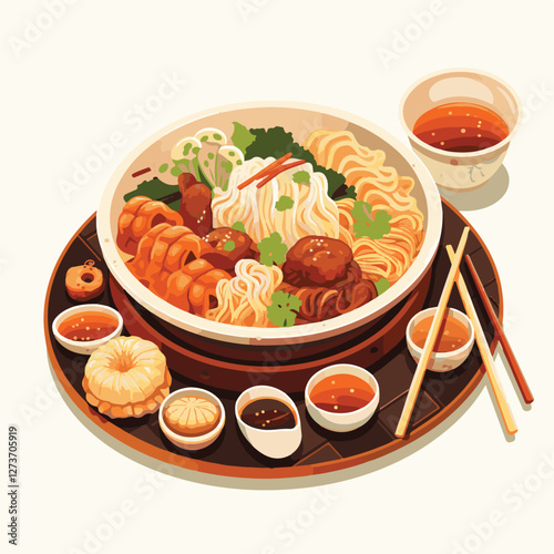 food, chinese, asian, background, restaurant, cooking, meal, design, cuisine, delicious, gourmet, dinner, dish, asia, plate, tasty, noodle, yellow, lunch, thai, traditional, vegetable, vector, table, 