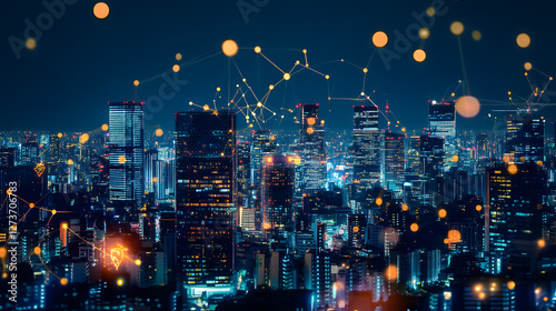 AI-Driven Building Energy Efficiency An urban skylin