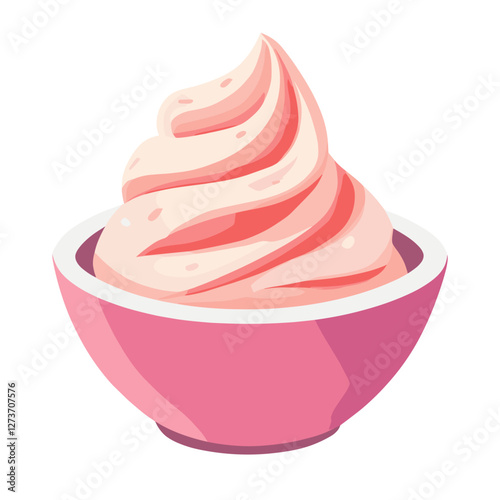 Ice cream in a bowl illustration dessert art vector