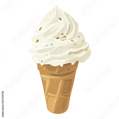 Icecream cone illustration dessert vanilla vector
