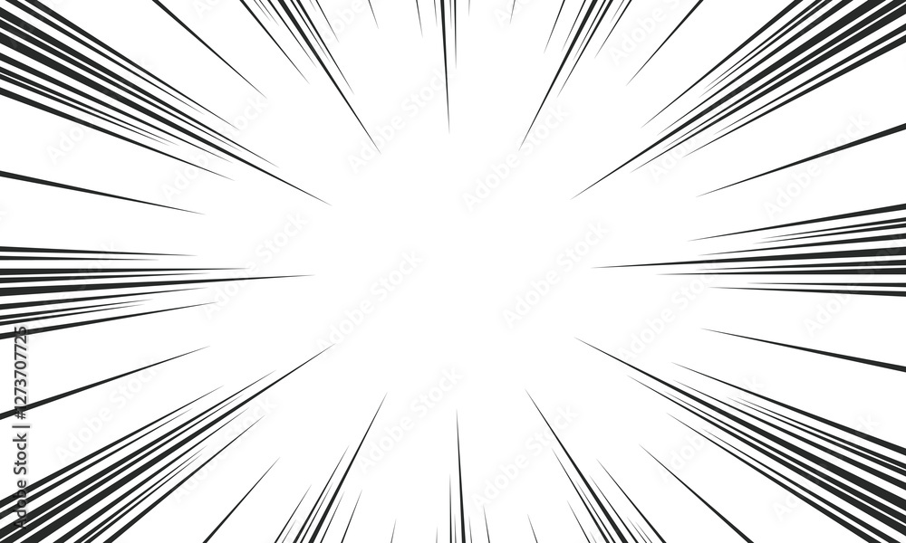 Obraz premium Comic strip radial motion lines. Super hero speed anime comic book and explosion beam texture. manga superhero explosion effect.