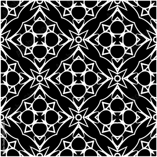 Abstract texture for fabric print, card, table cloth, furniture, banner, cover, invitation, decoration, wrapping. Seamless repeating pattern.  Black and white color. Carpet pattern texture.