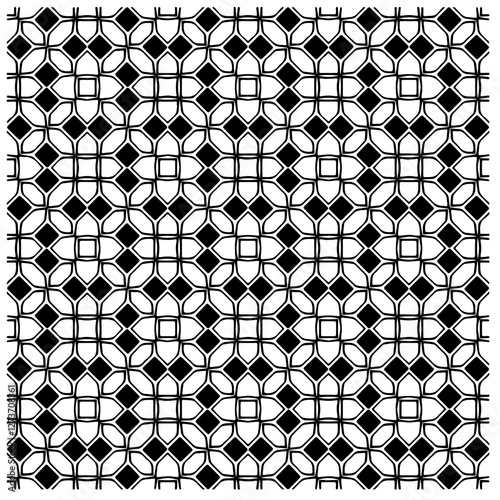 Abstract texture for fabric print, card, table cloth, furniture, banner, cover, invitation, decoration, wrapping. Seamless repeating pattern.  Black and white color. Carpet pattern texture.