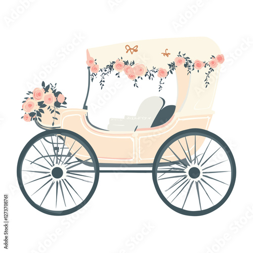 Drawn carriage illustration vehicle elegant vector